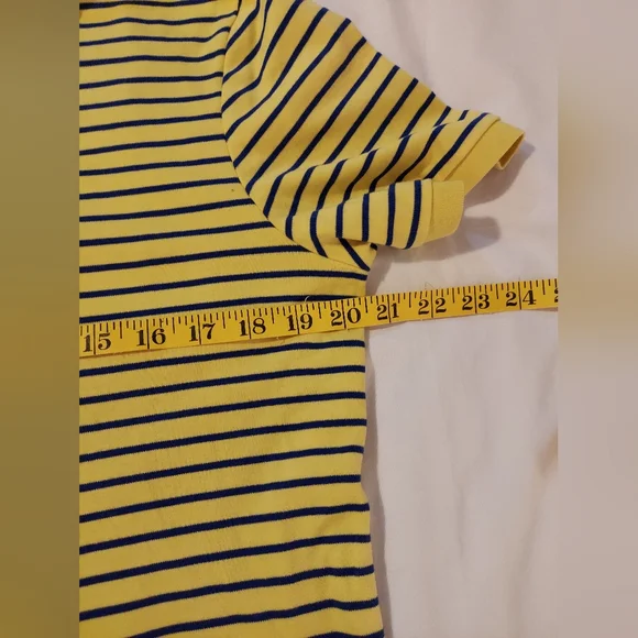 Ralph Lauren Yellow and Navy Striped Polo Shirt - Picture 5 of 6